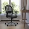 Flash Furniture Contemporary Chair Mid-Back Exec Leather Chair, Black, Adjustable Arms, 17-3/4" to 21" Height LF-W42-L-GG - alternate 5